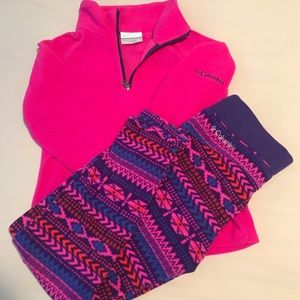 Columbia girls fleece ski base layer - size XS